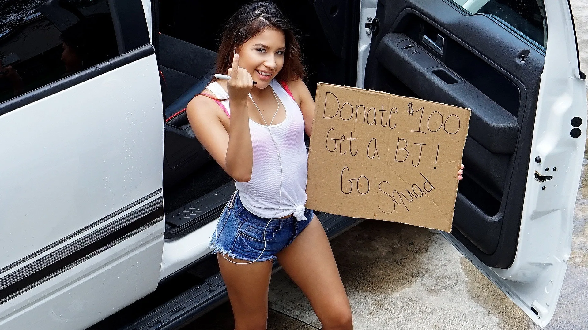 Teen Spinner's Wet T-Shirt Car Wash - Pervs On Patrol - 1119884