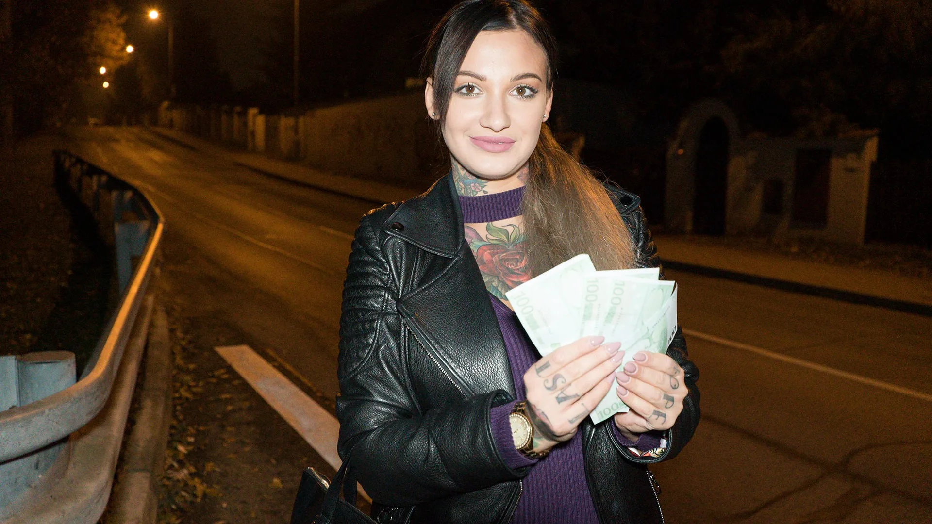 Tattooed horny minx night time fuck - Public Agent - 1123758