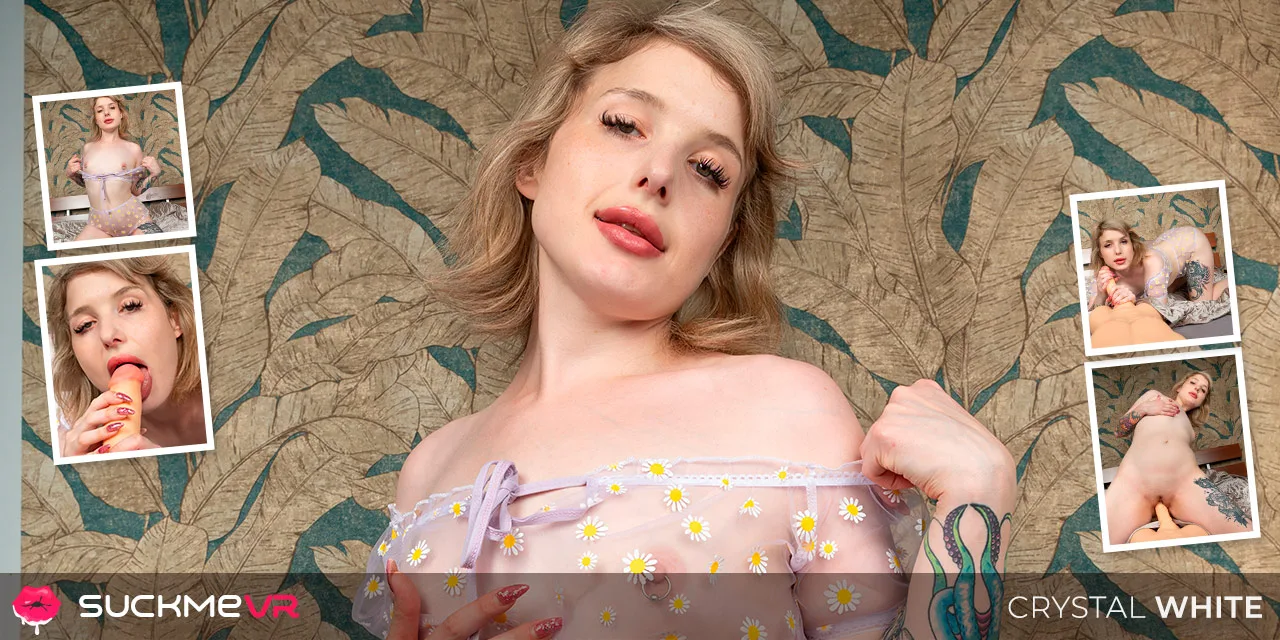 Crystal White Shows Off Her Footjob Skills Before Enjoying Large Dildo Ride - Suck Me VR - 1134295